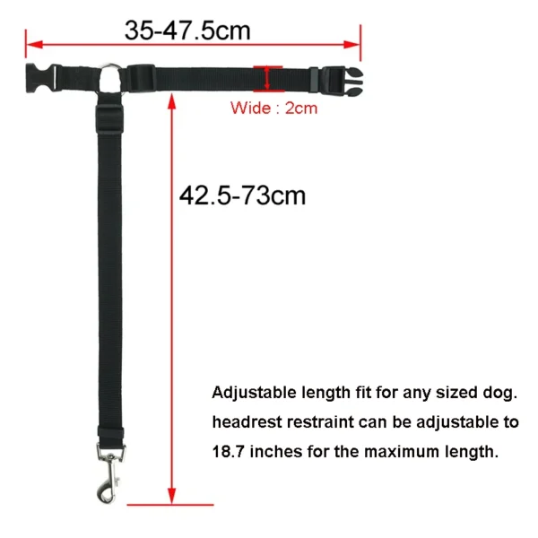 Two-in-one Nylon Adjustable Dogs Harness Collar Pet dog Accessories Pet Car Seat Belt Lead Leash Backseat Safety Belt - Image 3