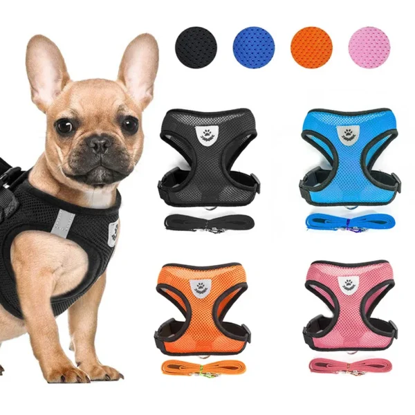 Nylon Breathable Mesh Dog Harness and Leash Set Dog Cat Vest Harness for Small Dogs Kitten Cat Accessories Pet Supplies - Image 2