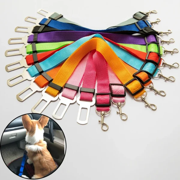 Adjustable Pet Dog Cat Car Seat Belt for Dogs Harness Leash Small Medium Travel Clip French Bulldog Dog Accessories Supplies - Image 2