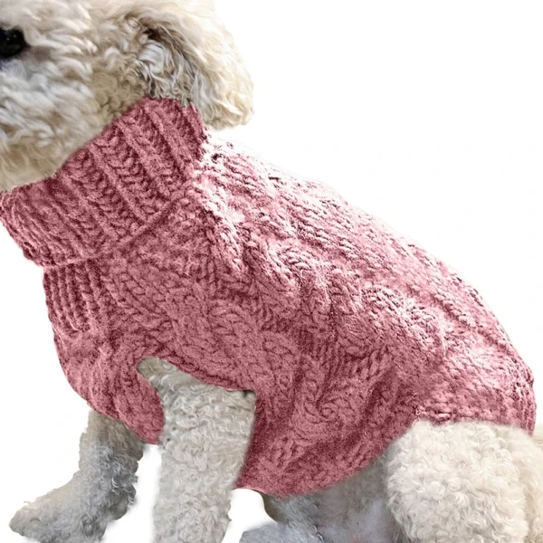 Puppy Dog Sweaters for Small Medium Dogs Cats Clothes Winter Warm Pet Turtleneck Chihuahua Vest Soft Yorkie Coat Teddy Jacket - Image 3